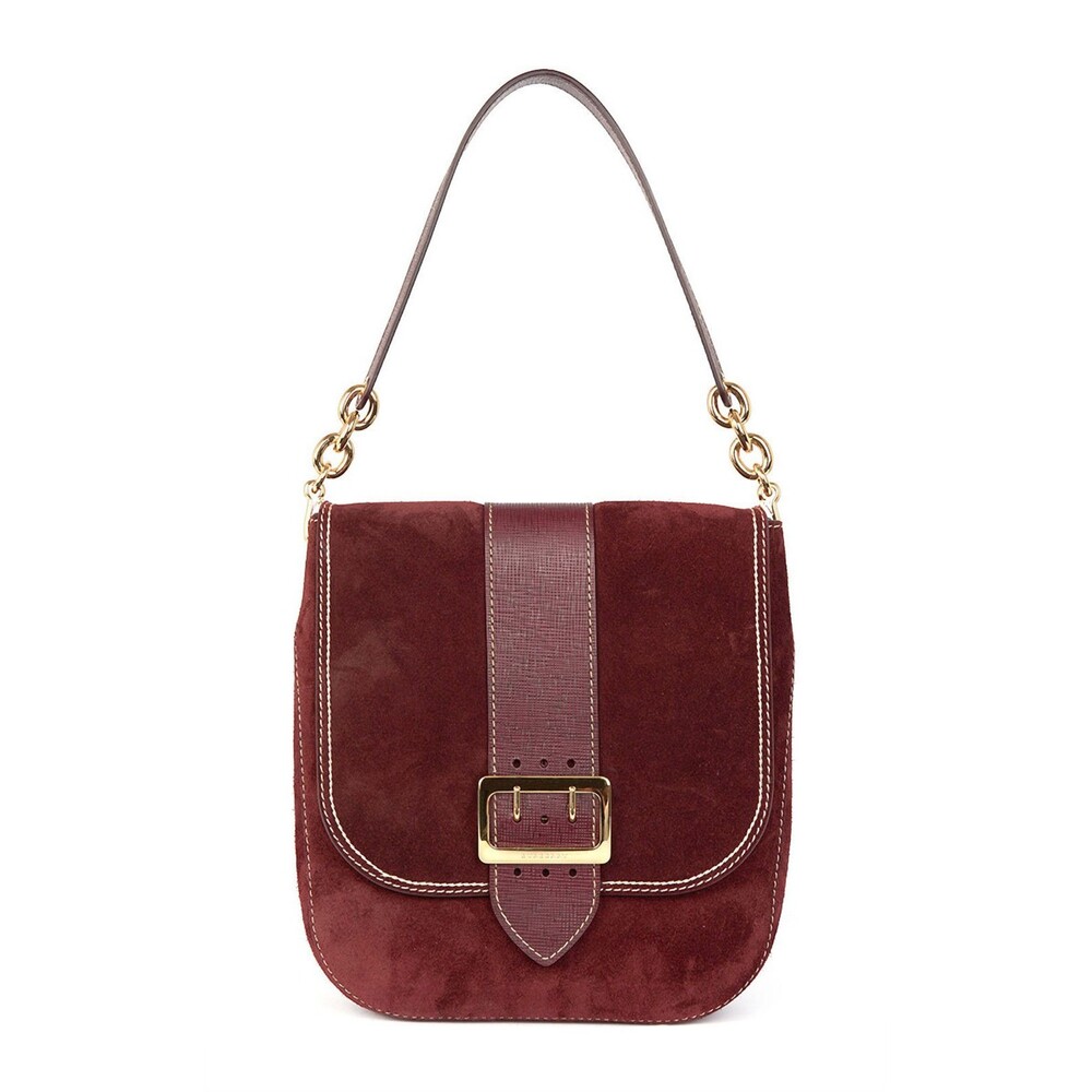 BURBERRY Suede Satchel Bag, NWT